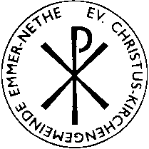 An dieser Stelle wird das Siegelbild der Evangelischen Christus-Kirchengemeinde Emmer-Nethe angezeigt.